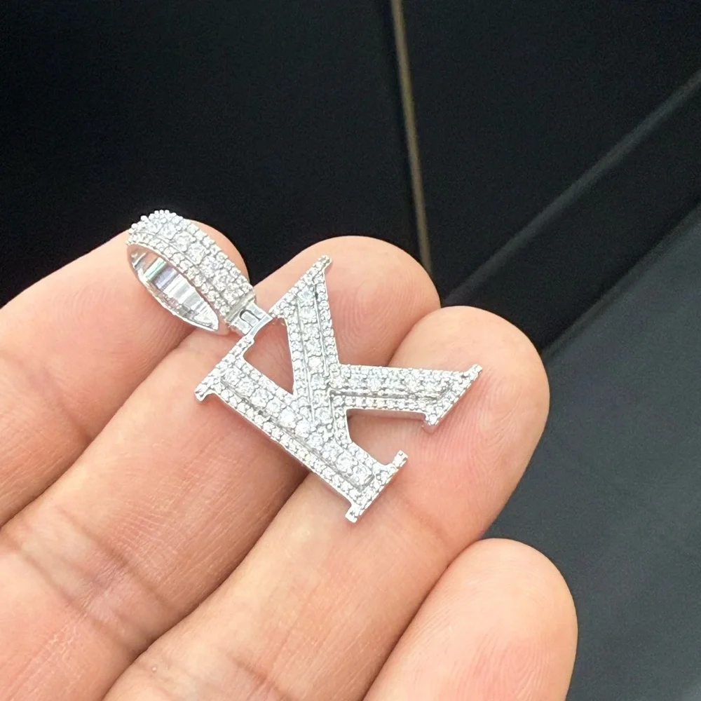 925 Sterling Silver later 'K' Pendant - Picture 6 of 9